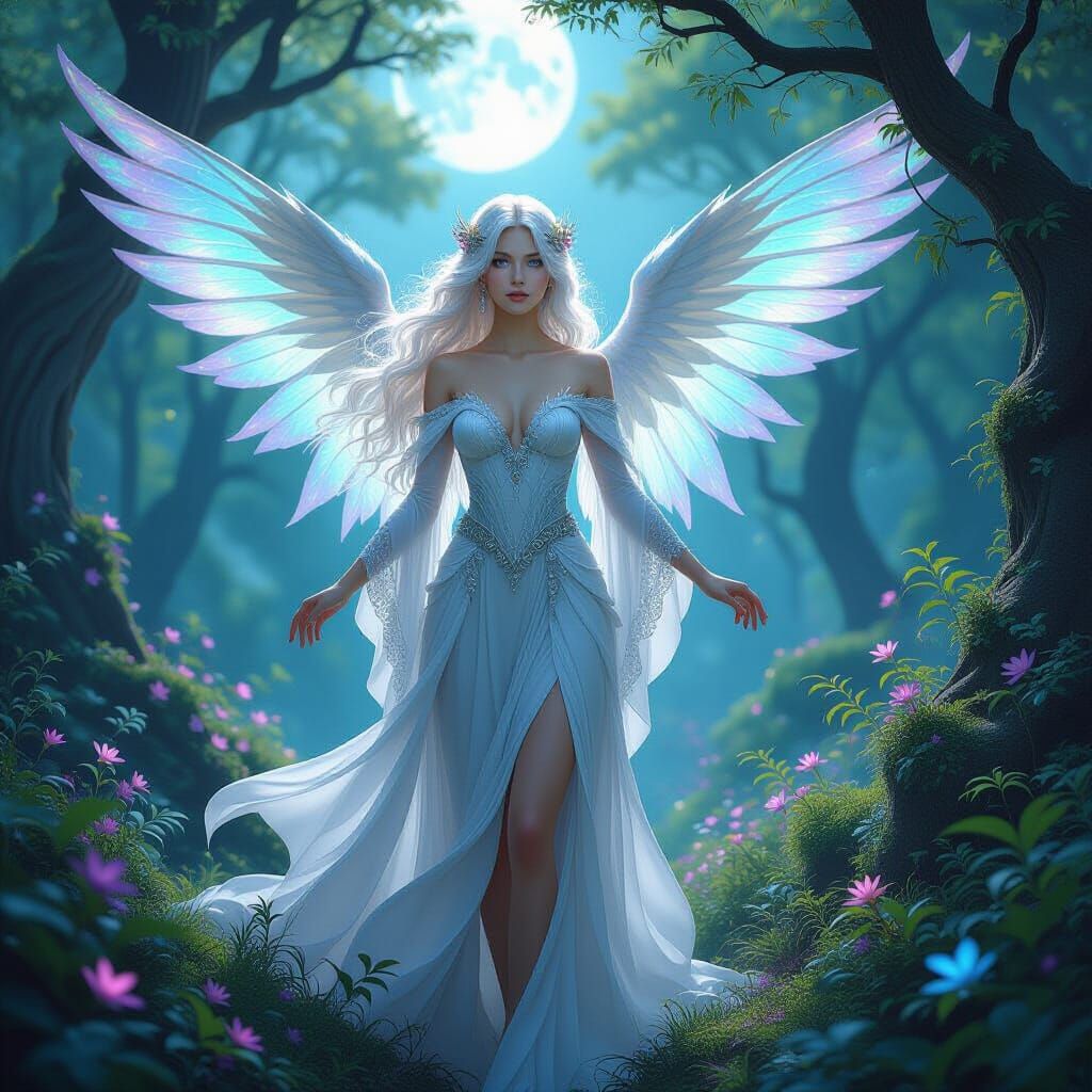 Ethereal Fantasy Girl in Enchanted Forest