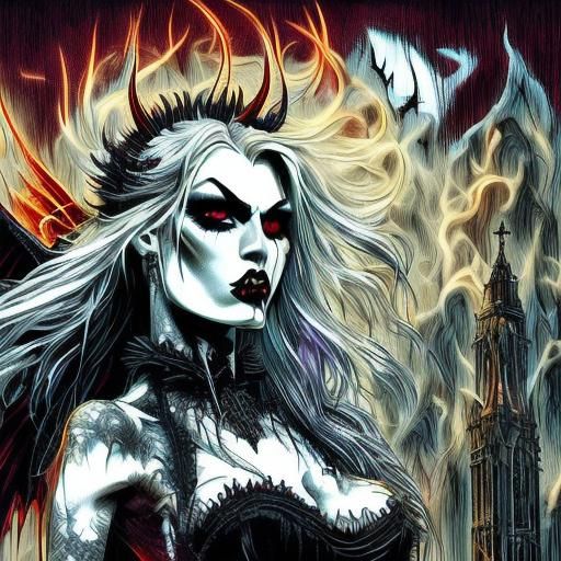 Punk Demon with Vodka: Dark Fantasy Illustration