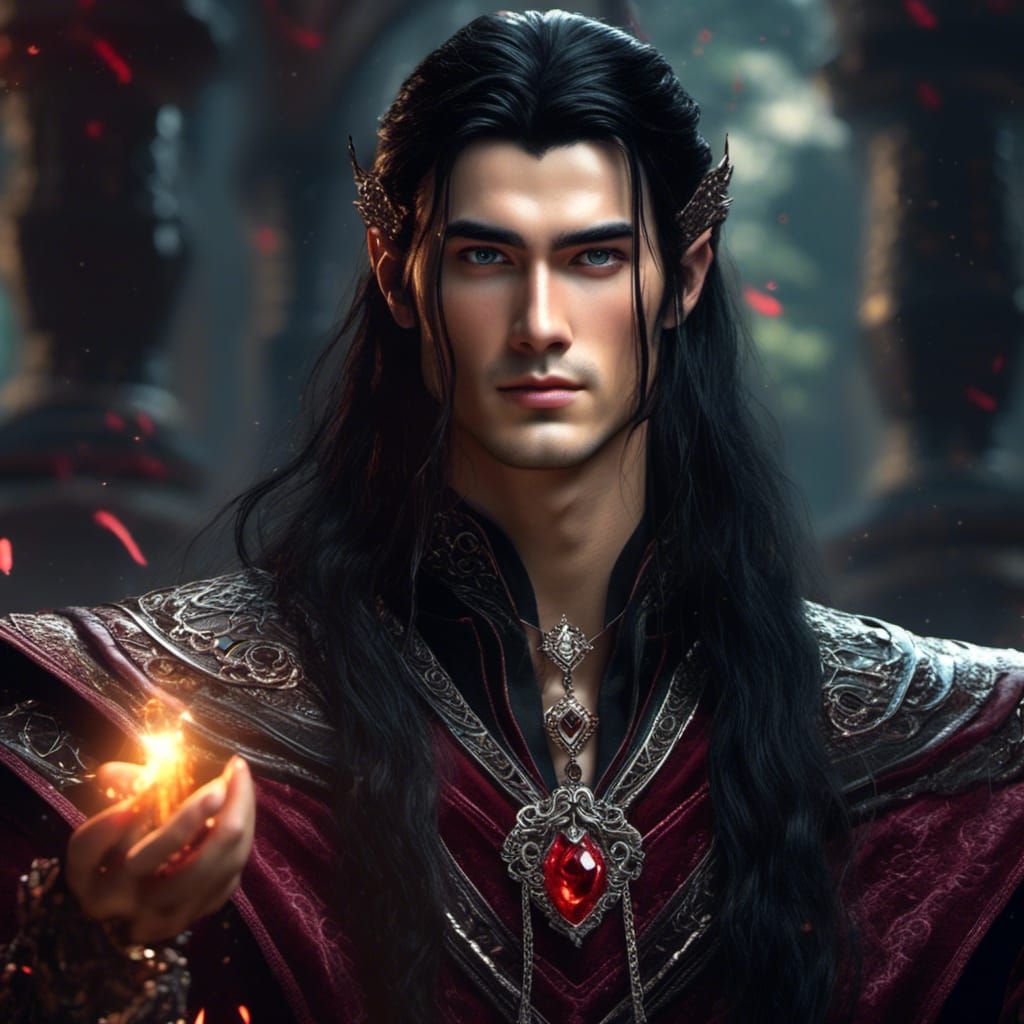 Elven King Portrait with Shining Jewels