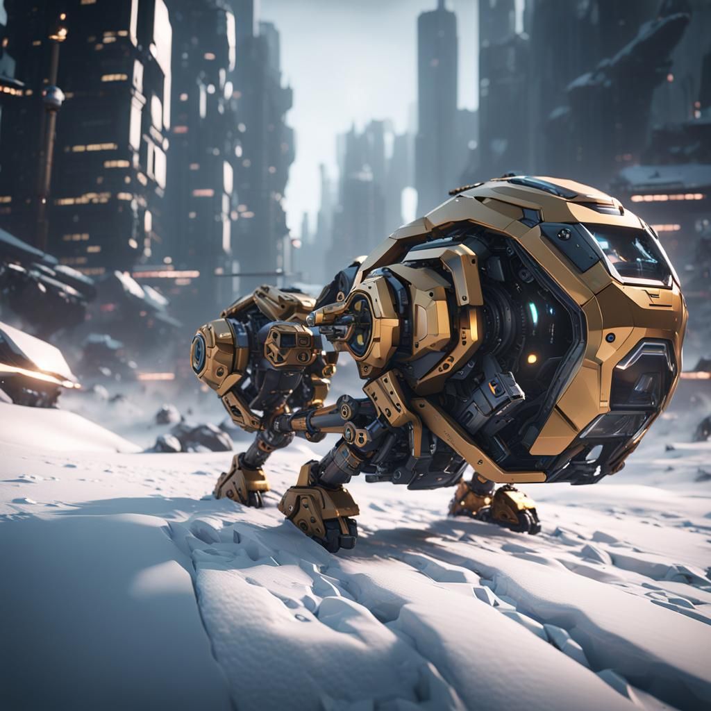 Futuristic Robo Trackers and Pursuit Bots in Sci-Fi Style