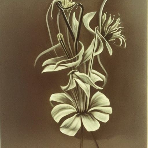 Surreal Flower in Giger and Steadman Style