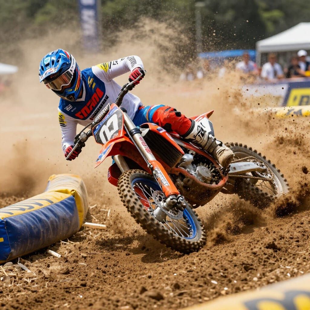 Motocross Rider Crashes Spectacularly into Barrier