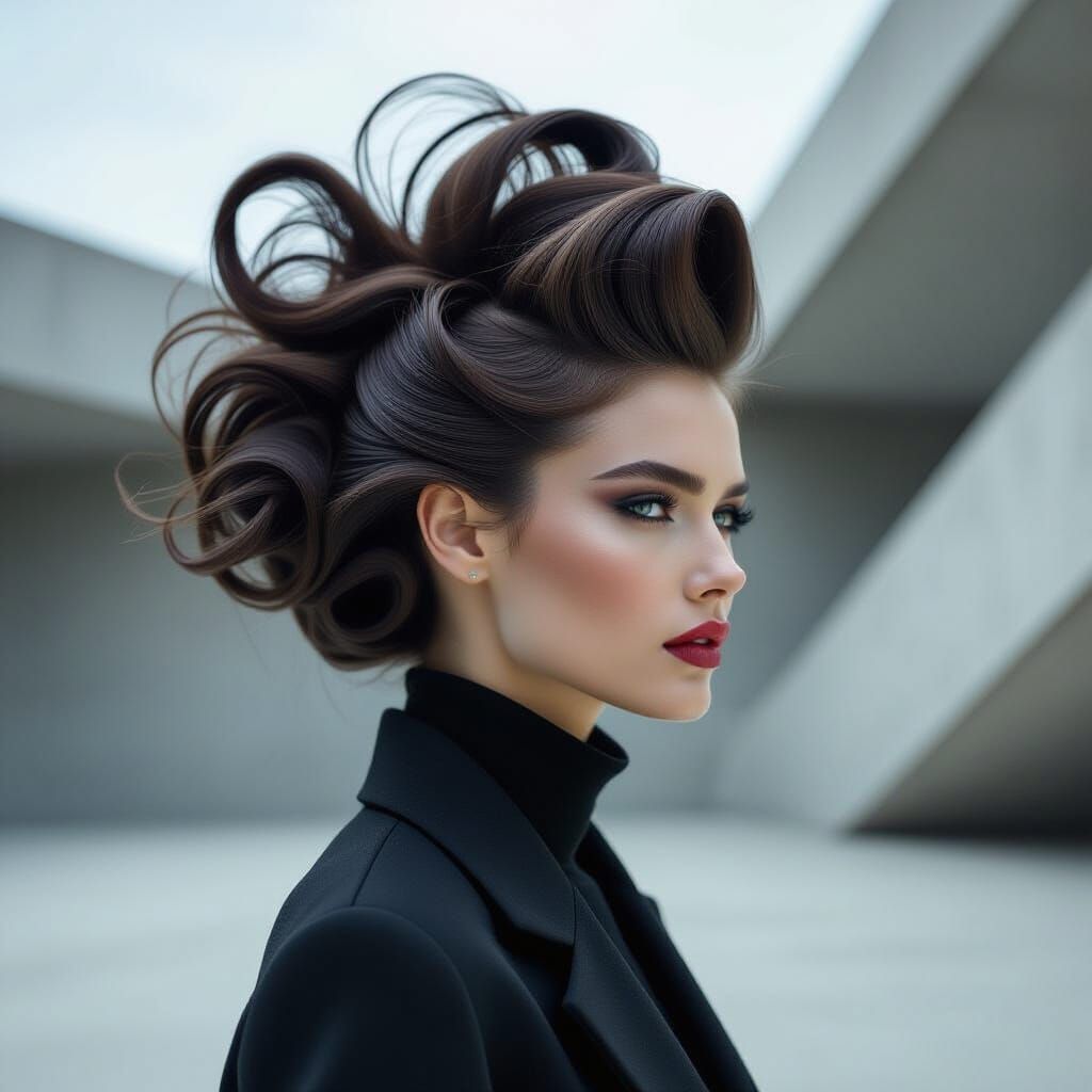 Avant-Garde Fashion Editorial With Organic Hair and Brutalis...