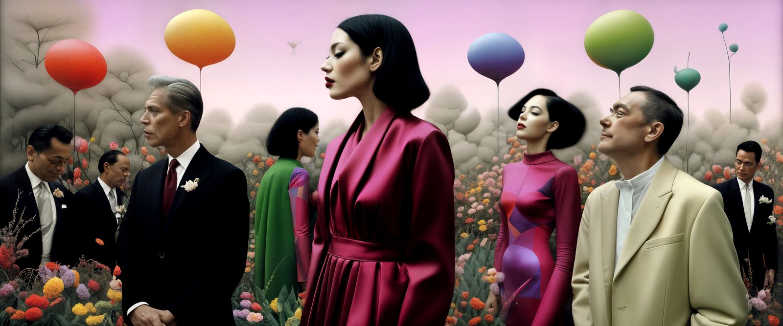 Polychromatic Garden Party: Hyperrealistic Detailed Photogra...