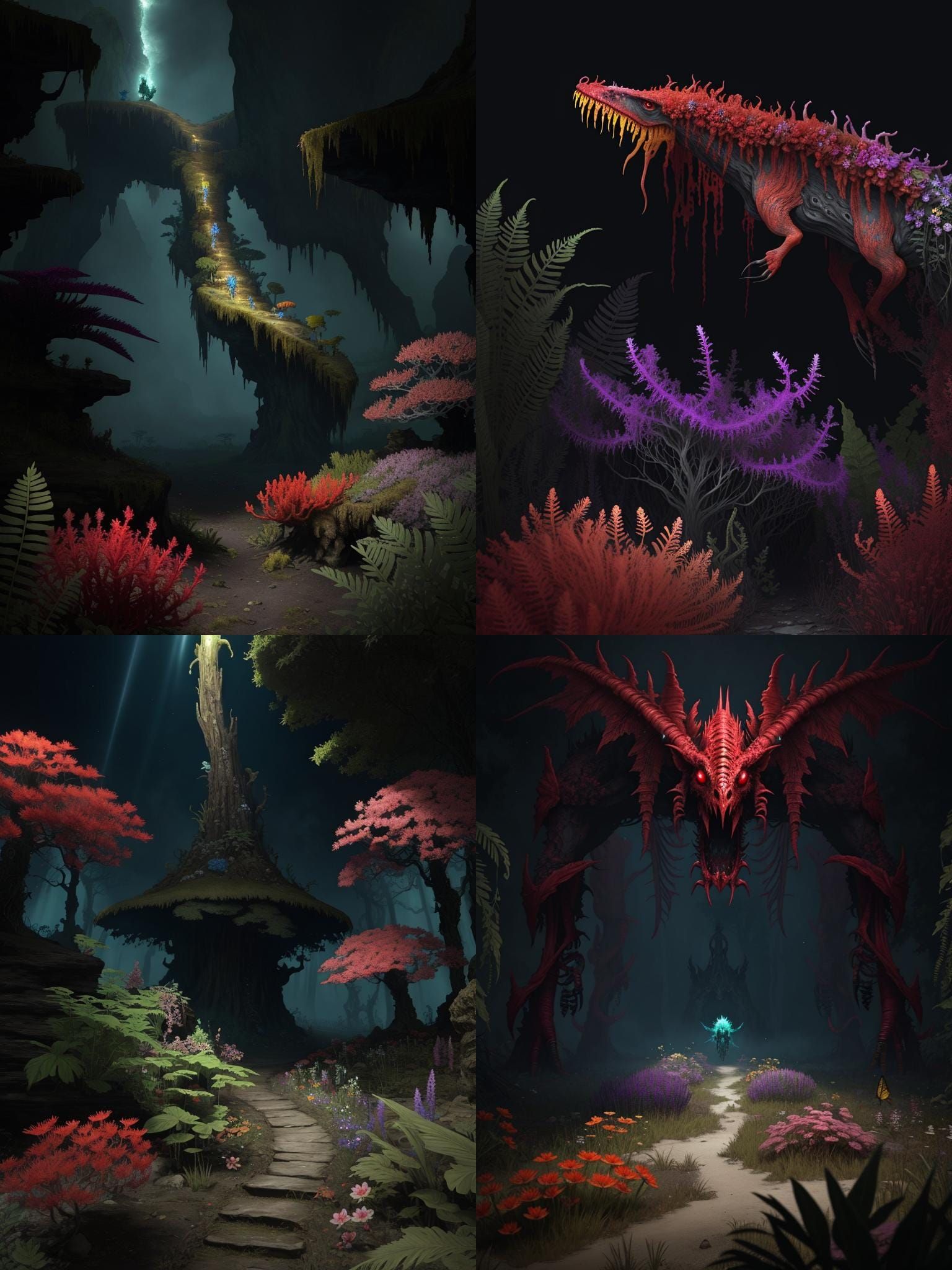 Kaleidoscopic Meadow Ink Illustration