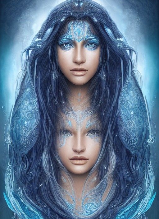 Water Elemental Woman Portrait in Photorealistic Style