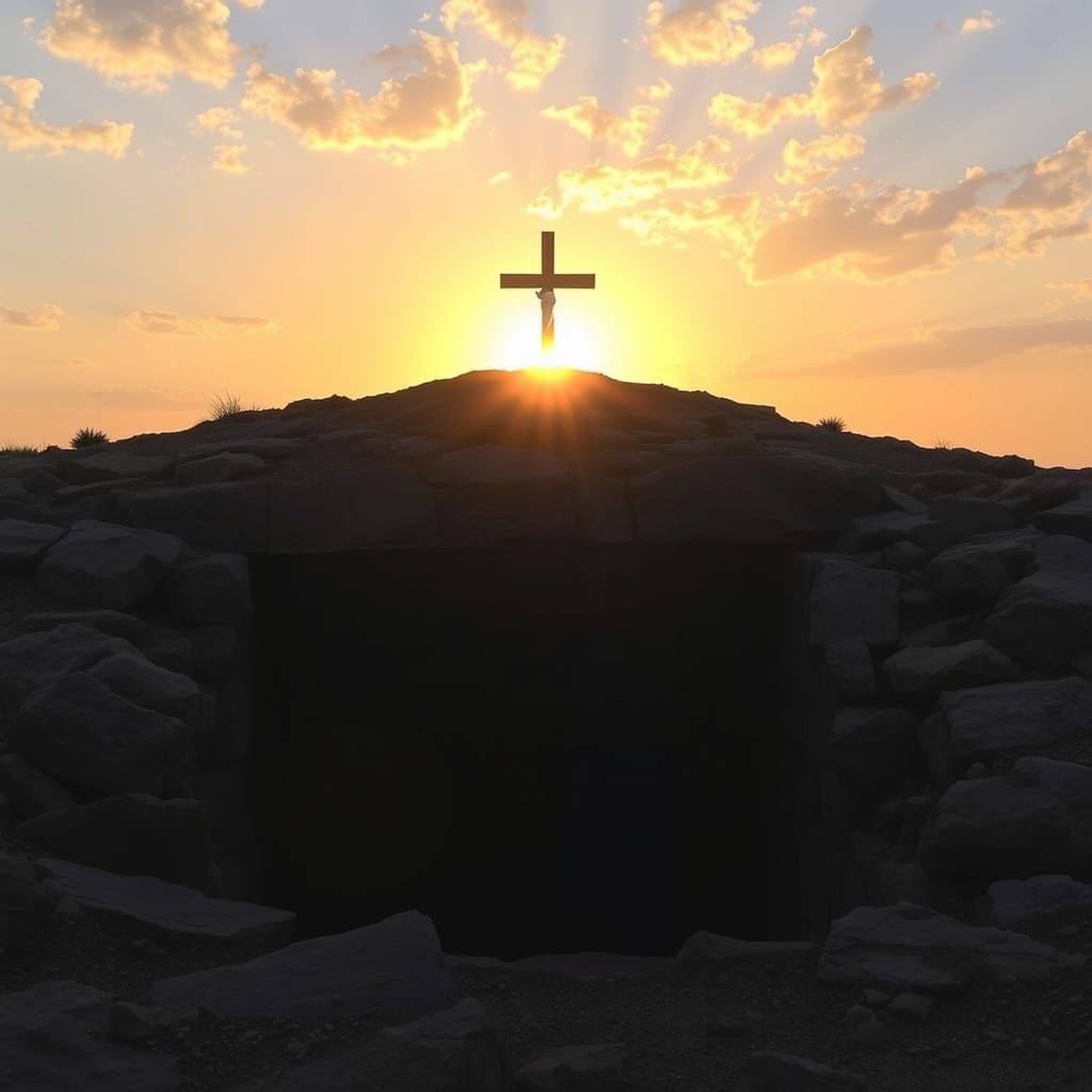 Empty Tomb at Sunrise: Christ is Risen