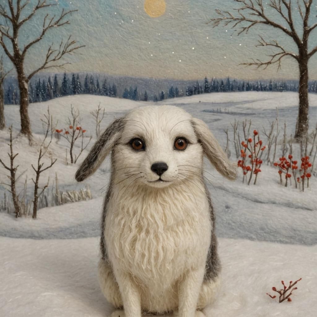 Needle-felted Christmas Decorations in Painterly Style