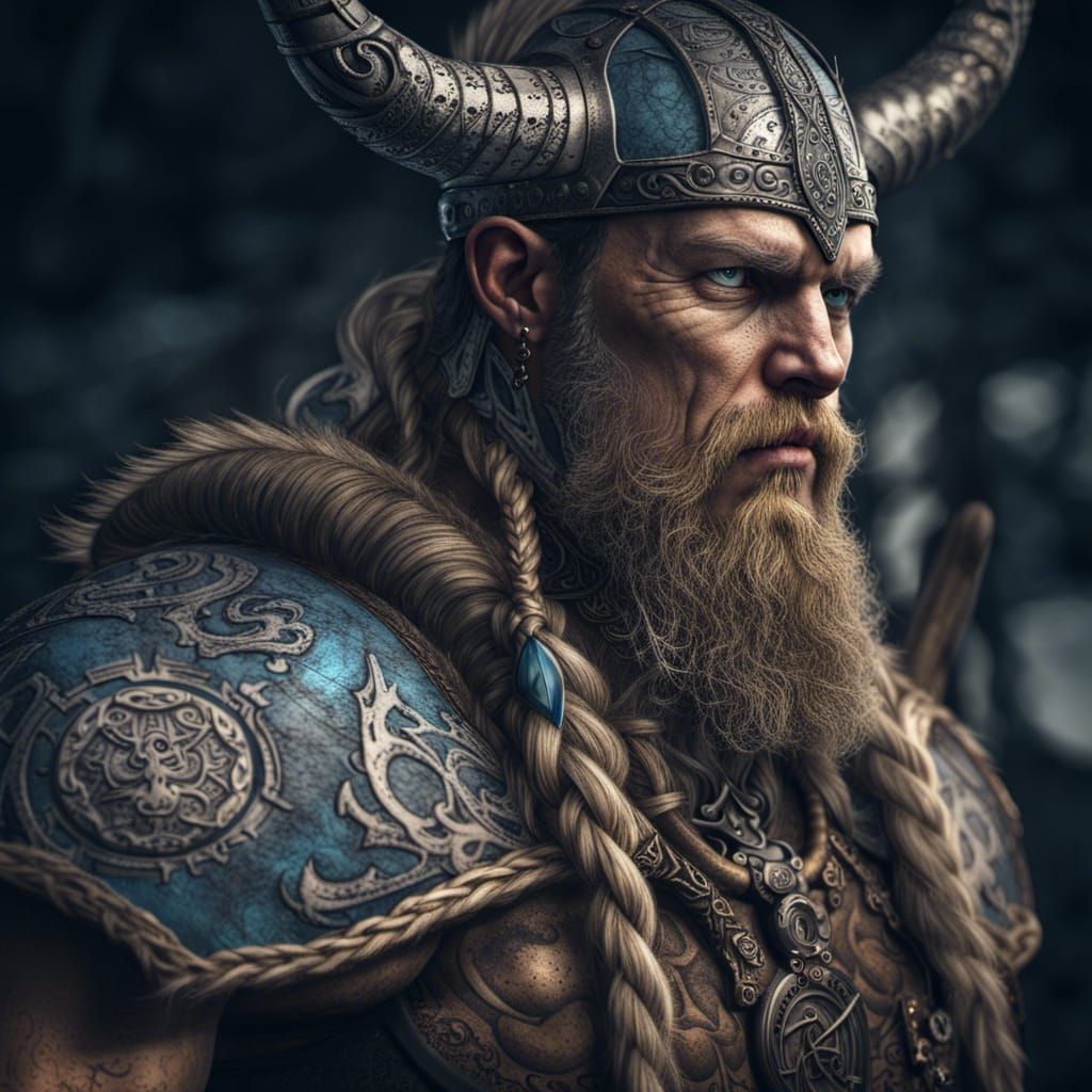 Viking Skald: Blue-Skinned Goliath Warrior Poet