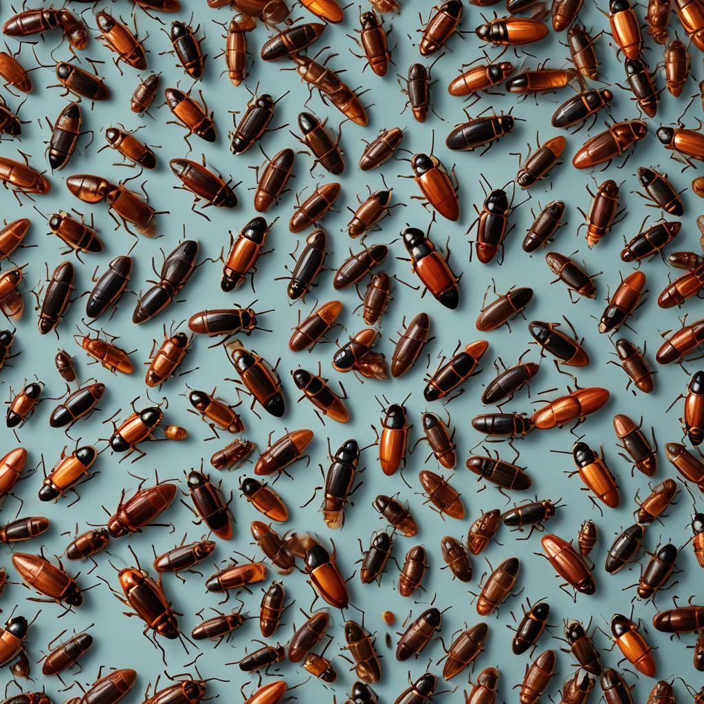 Cockroach Swarm Crawling Over Miniature Earth