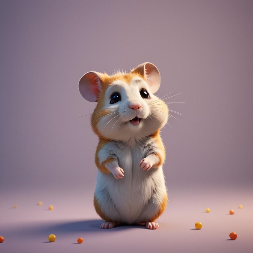 Fuzzy Hamster in 3D Digital Art