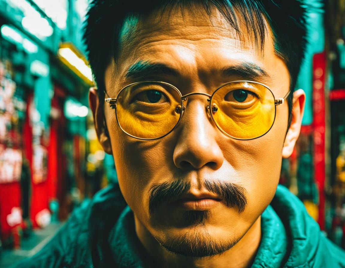 Surreal Anime Hero Contemplates Existence in Golden Brown La...