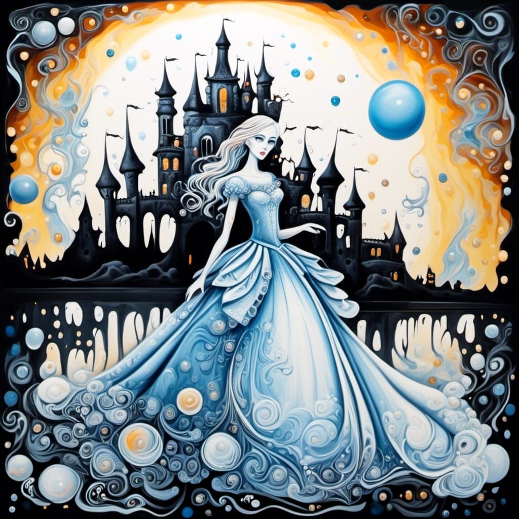 Abstract Cinderella in Picasso and Burton Style