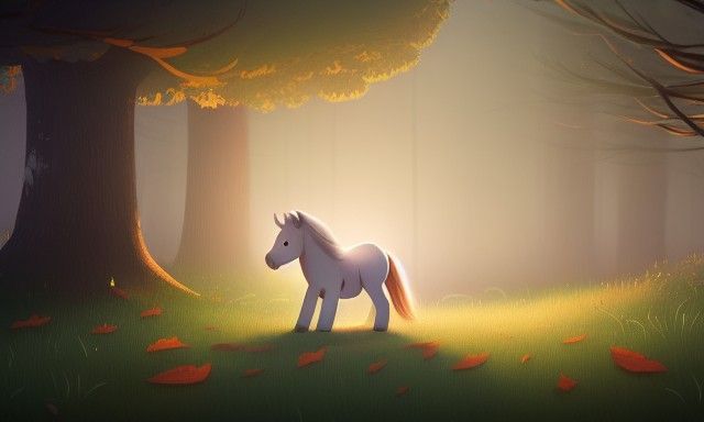 Happy Ghost and Pony in Twilight Forest