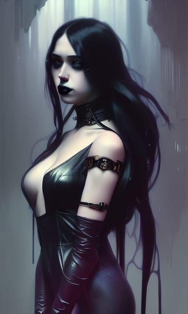 Detailed Gothic Girl Portrait in Hyperdetailed Style