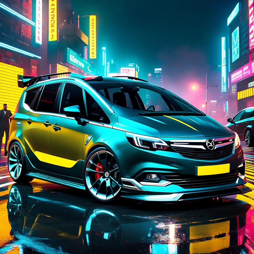 Cyberpunk Vauxhall Zafira VXR with Body Kit