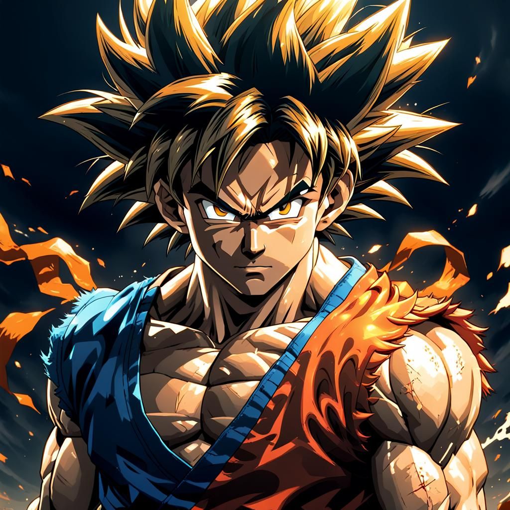 Goku in Epic Street Fighter Anime Artwork
