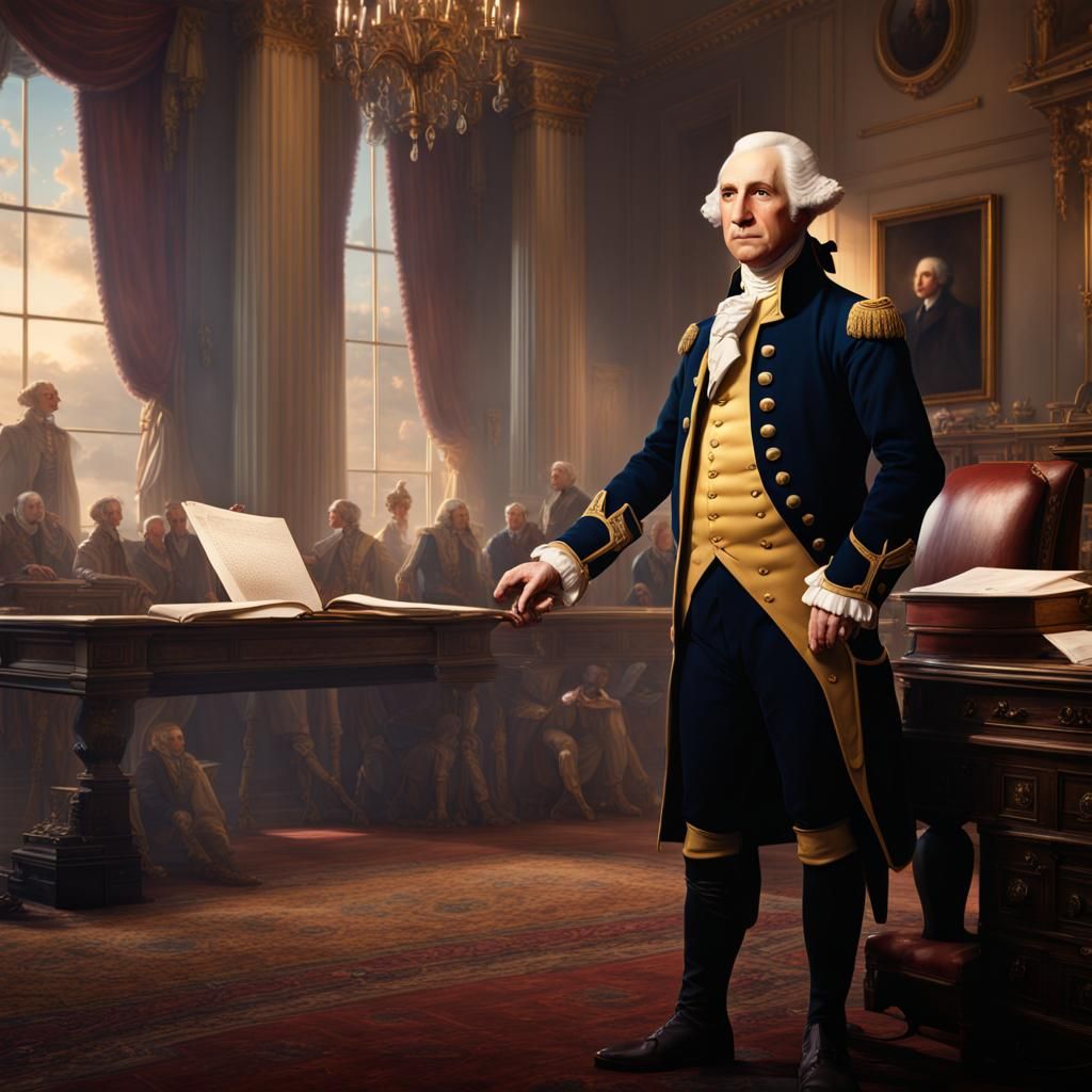 George Washington's Farewell Address: Detailed Matte Paintin...