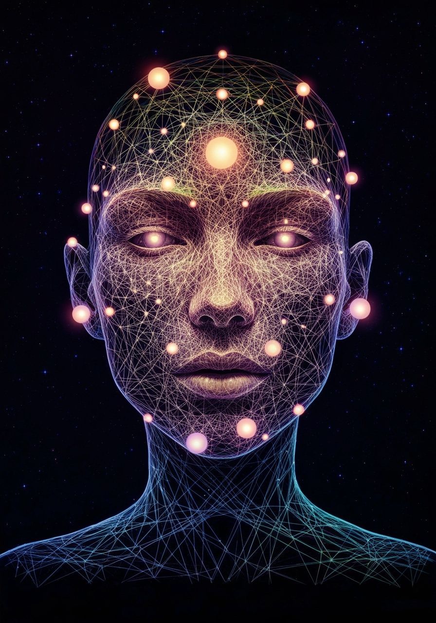 Feminine Inner Peace: Psychedelic Geometric Face