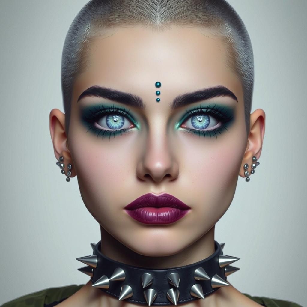 Striking Portrait of a Young Woman with White Eyes