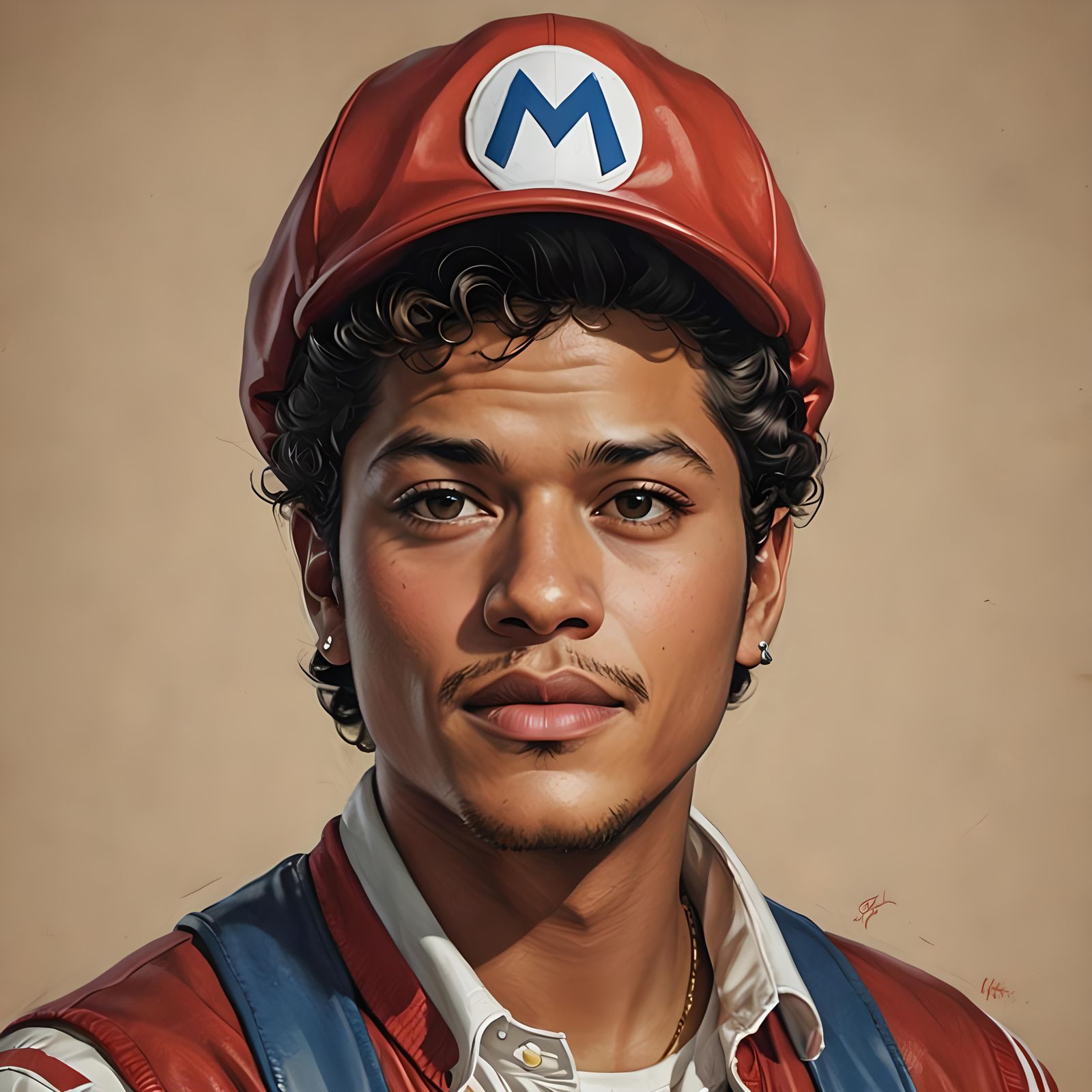 Hyperrealistic Mario Portrait in Artgerm Style