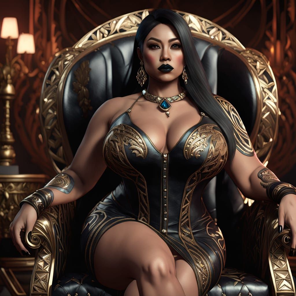 Stunning BBW Filipina Queen in Detailed Fantasy Art