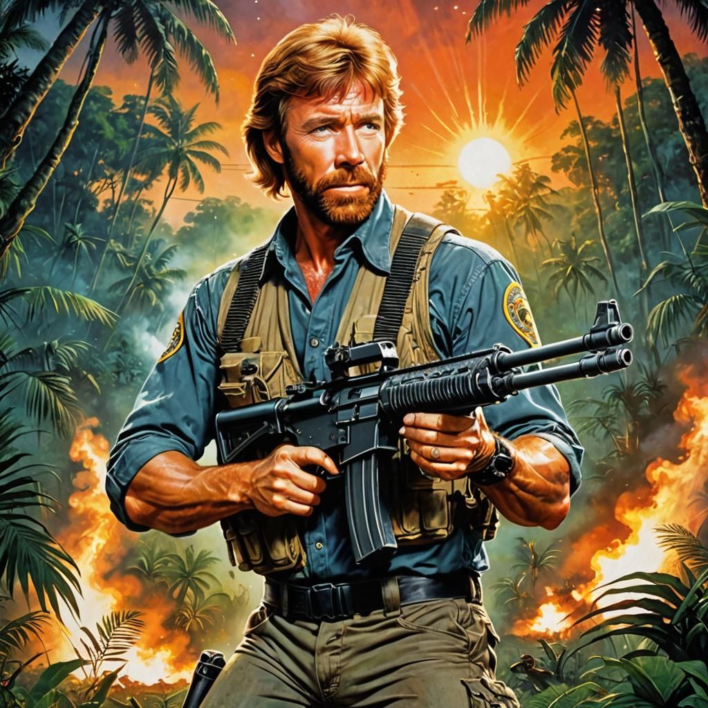 Fight Fire With Fire! Chuck Norris Portrait