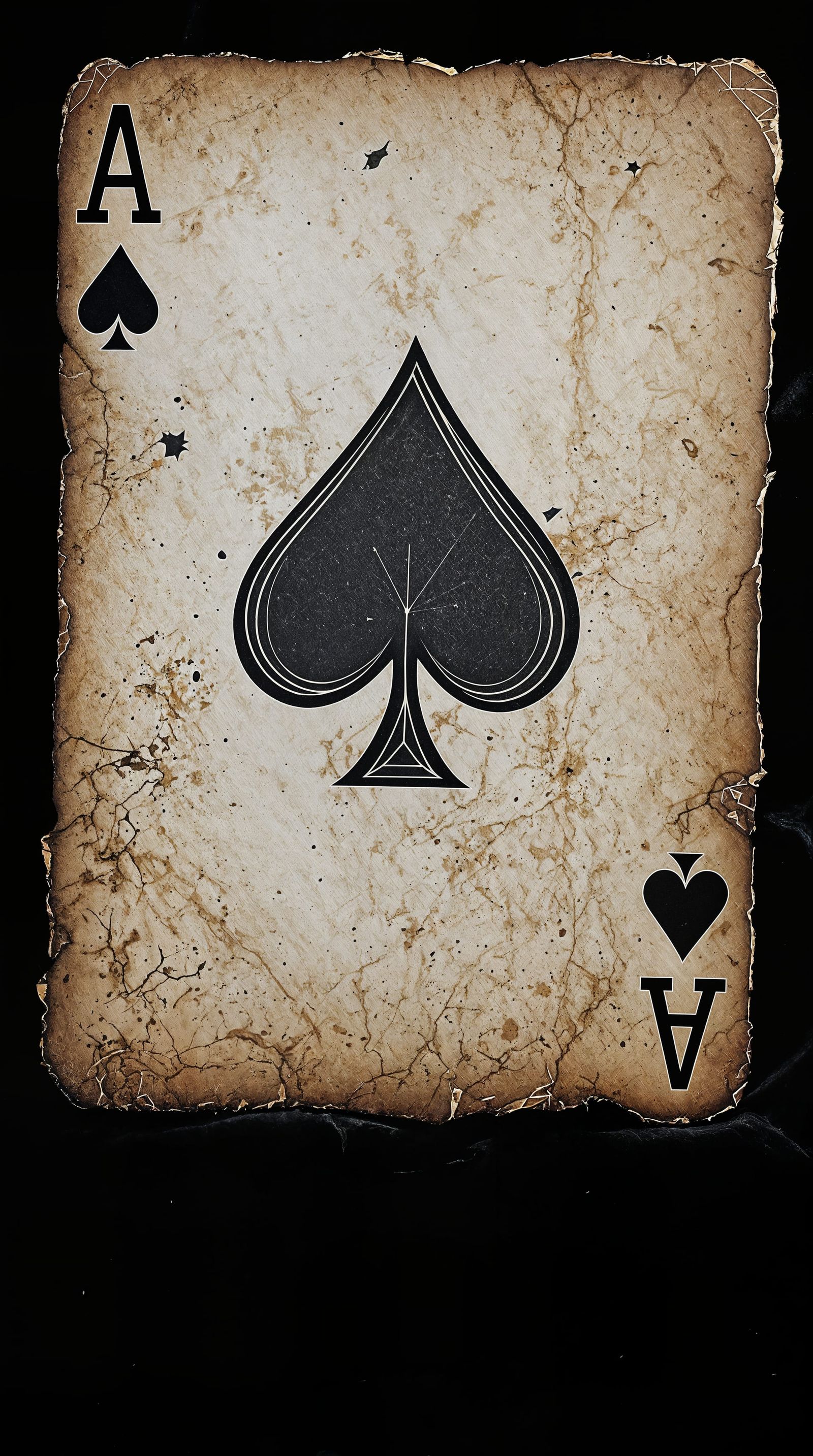Antique Ace of Spades on Velvet