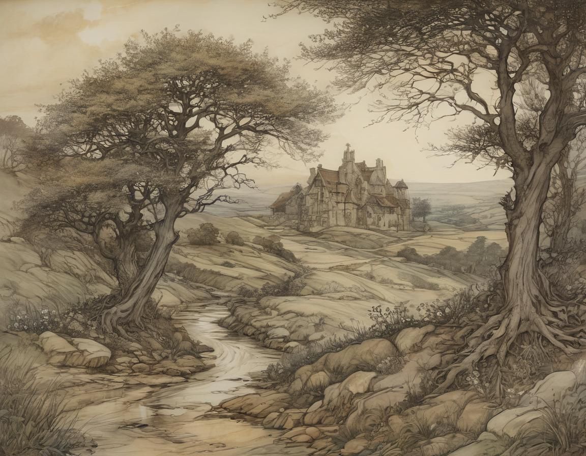 Enchanted Landscape in Fantasy Illustration Style