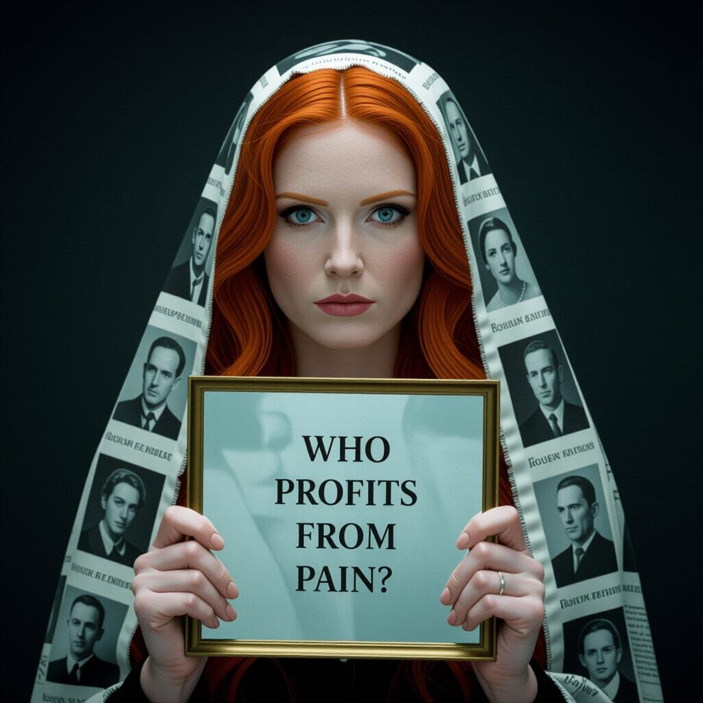 Woman Witness Reflecting Pain in Neo-Noir Style