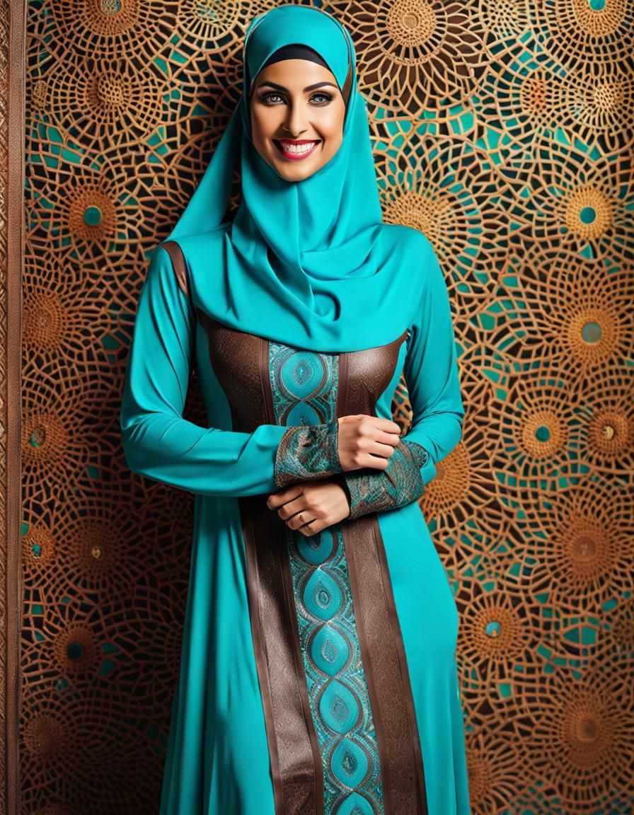 Psychedelic Mosaic Portrait of Middle Eastern Athlete