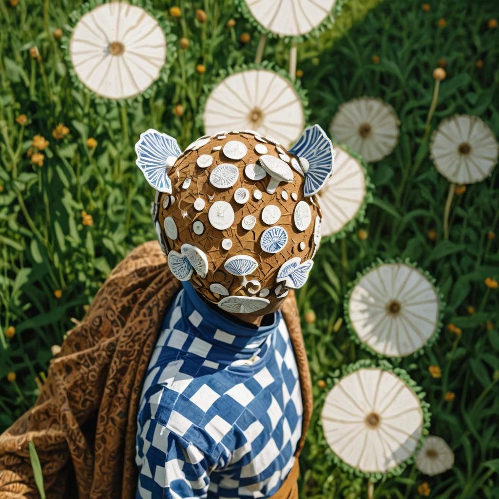 Italian Activists Cultivating Mushrooms: Linocut Illustratio...