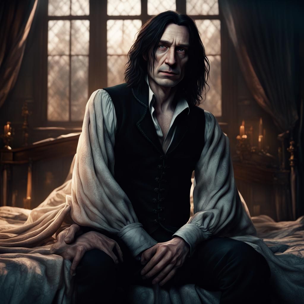 Young Man in Bed: Detailed Fantasy Art