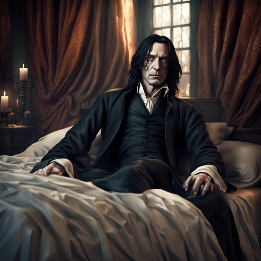 Young Severus Snape in Bed, Detailed Digital Painting