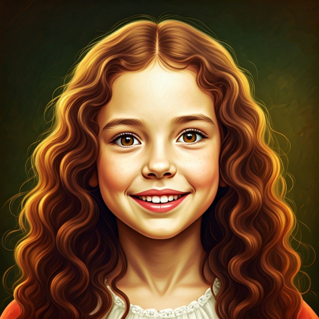 Post-Impressionist Portrait of a Smiling Girl