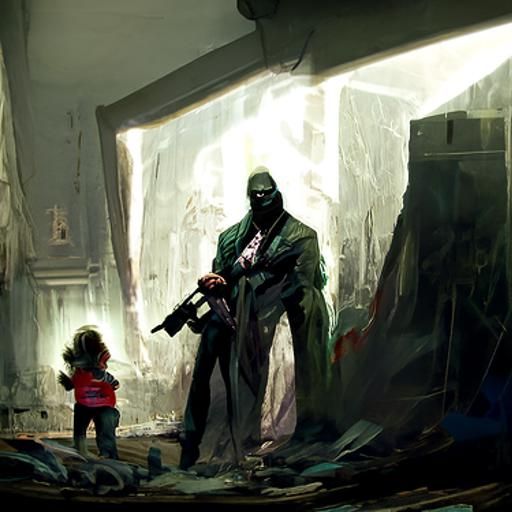 Sinister Bank Robbery Scene in 8k Resolution