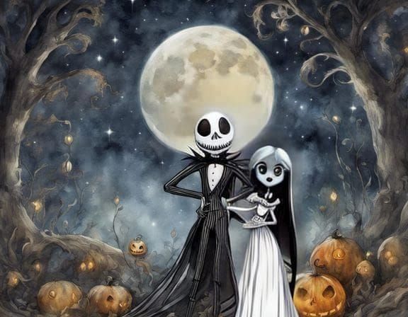 Jack Skellington and Friend with Stitched Face