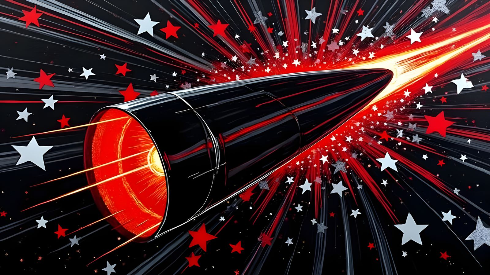 Sleek, Iridescent Starship Accelerates Through Interstellar ...