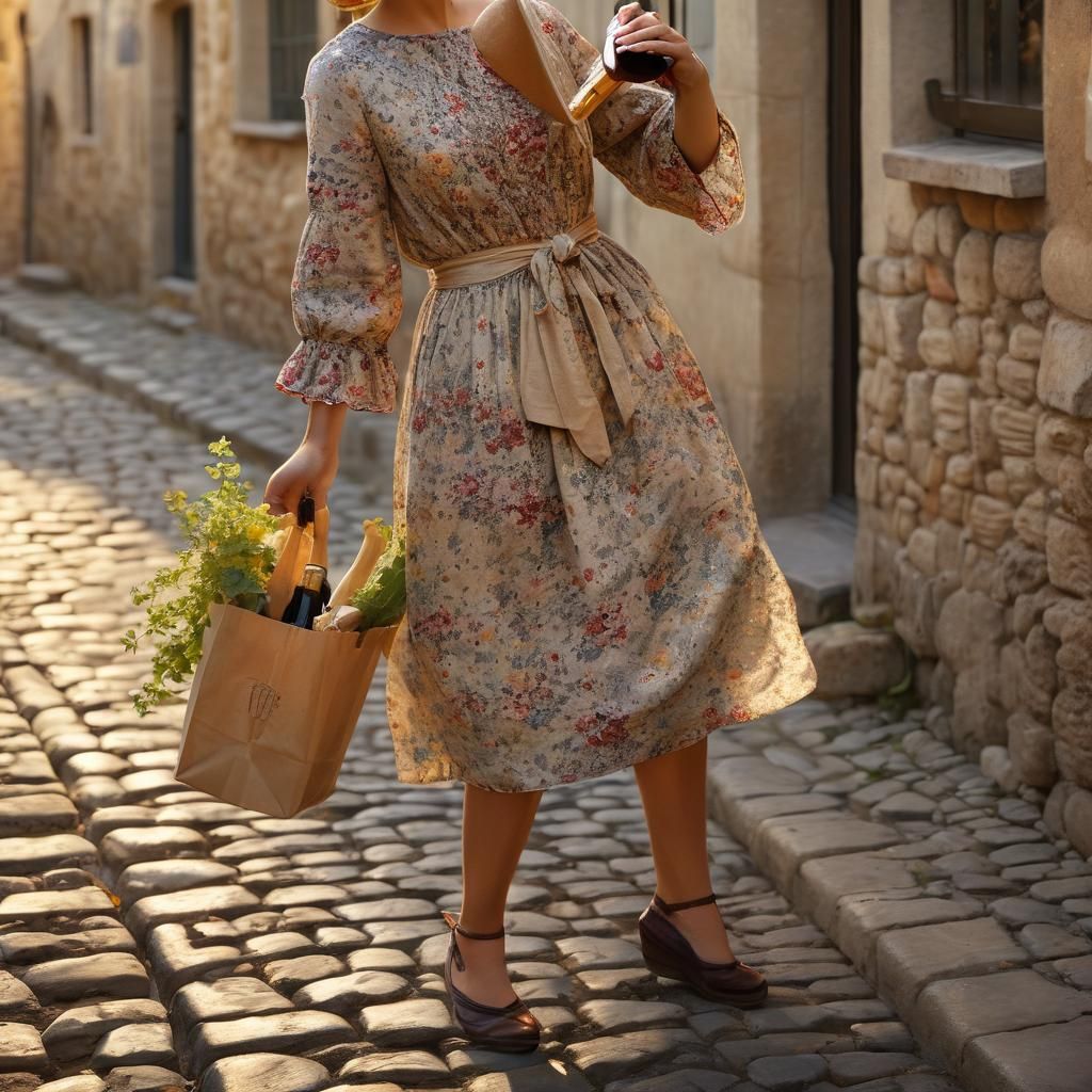 Parisian Woman with Wine: French Impressionism