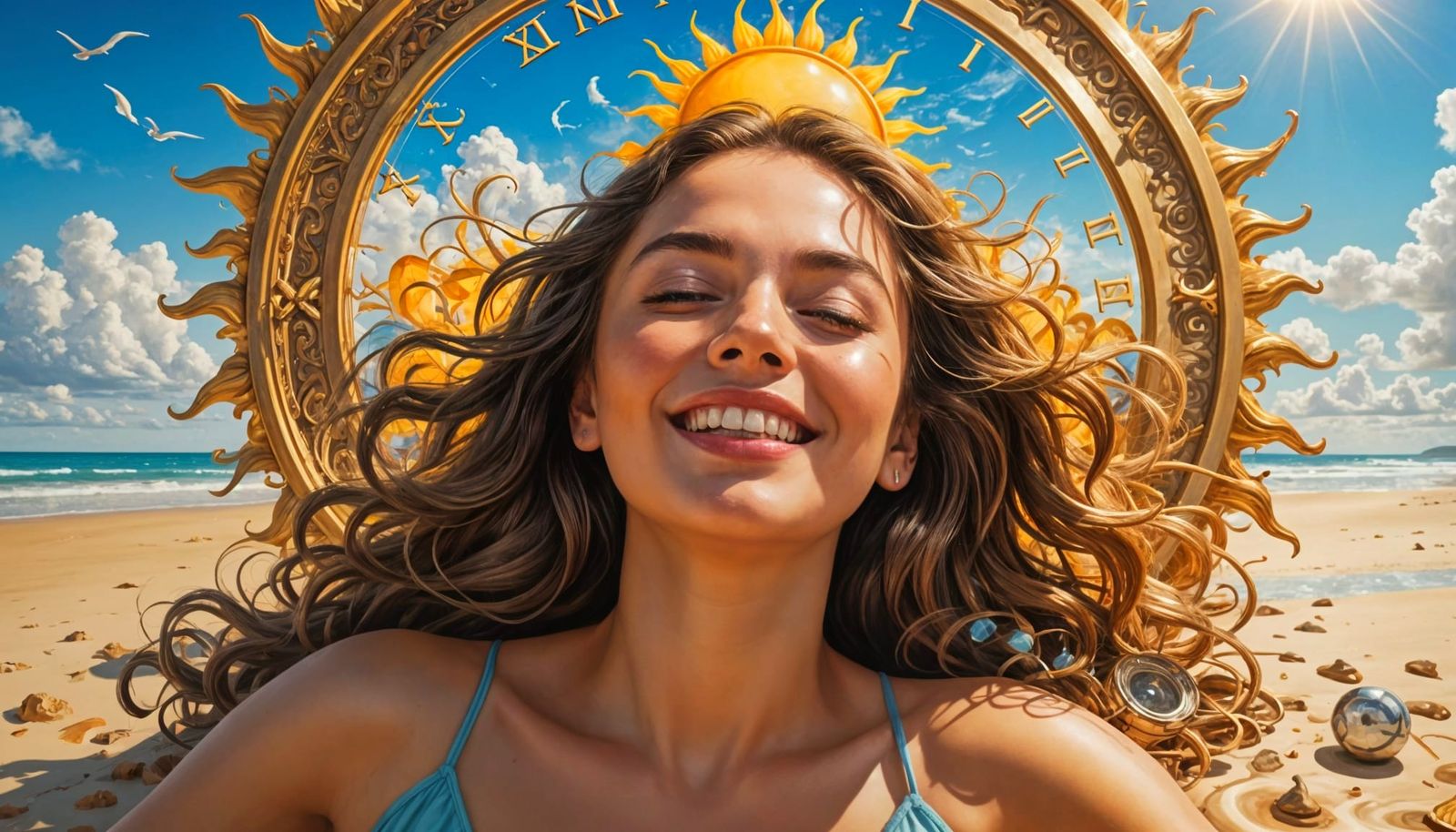 Surrealistic Morning Greeting in Blue Skies