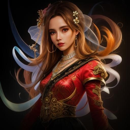 Surreal African Queen in Psychedelic CGI Style