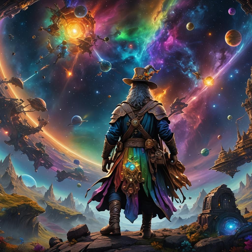 Great A'Tuin Travels Through Galaxy in Rainbow Metallic