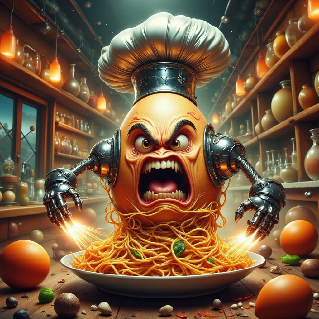 Angry Egg Chef in Sci-Fi Kitchen Battle