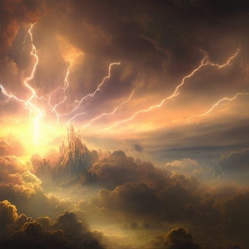 Dramatic Lightning Storm over the Heavens