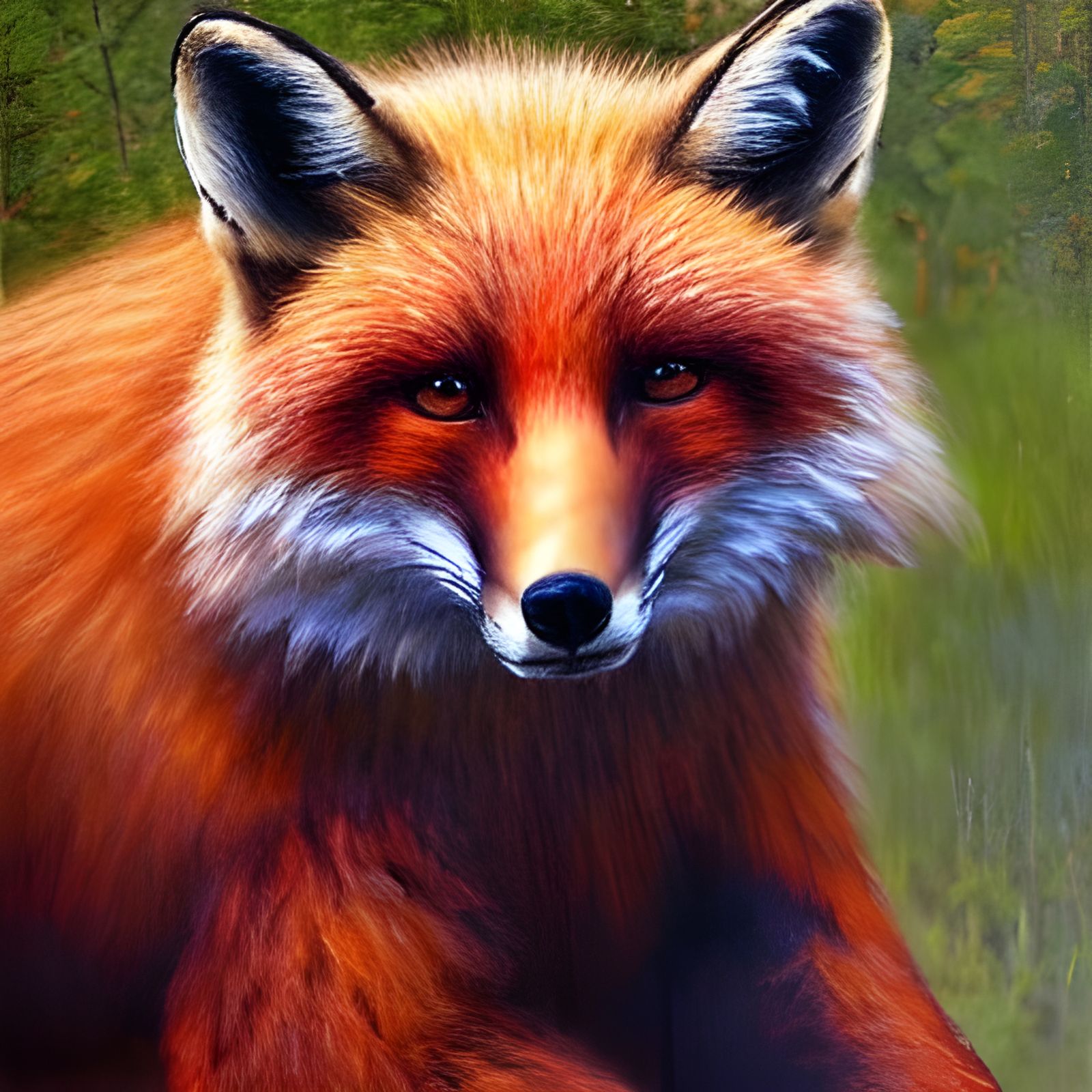 Fox Bear Hybrid in Oil Painting Style