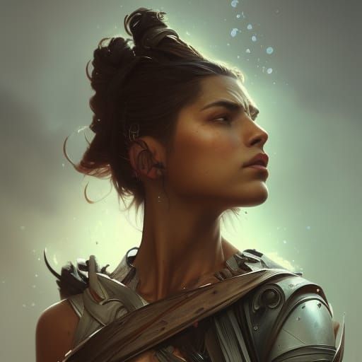 Detailed Portrait of a Female Warrior