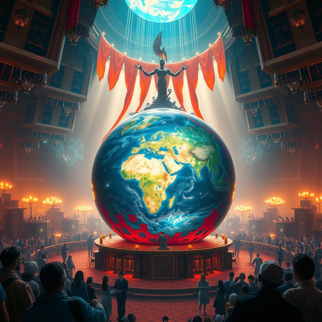 Lavish Labyrinth Ball Scene in Triadic Colors