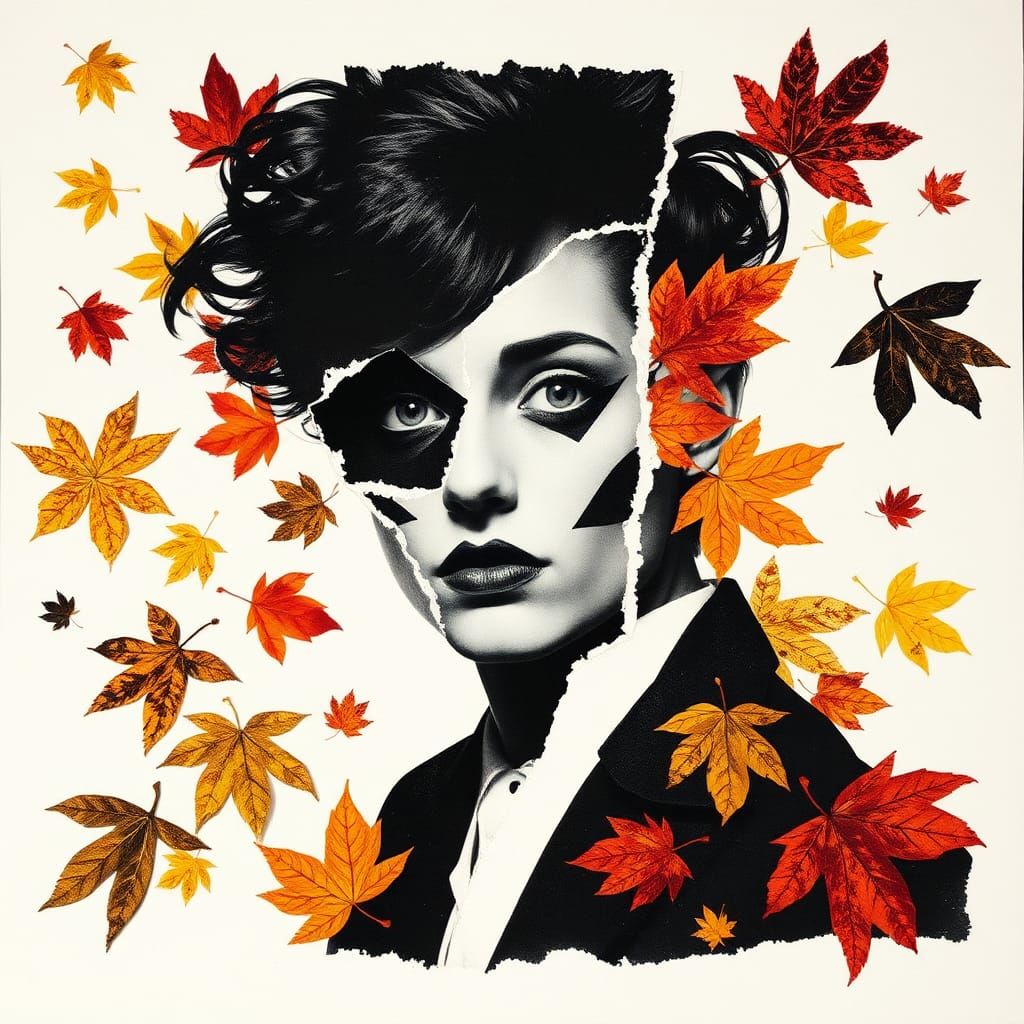 Dada-Inspired Torn Paper Collage of a Performer