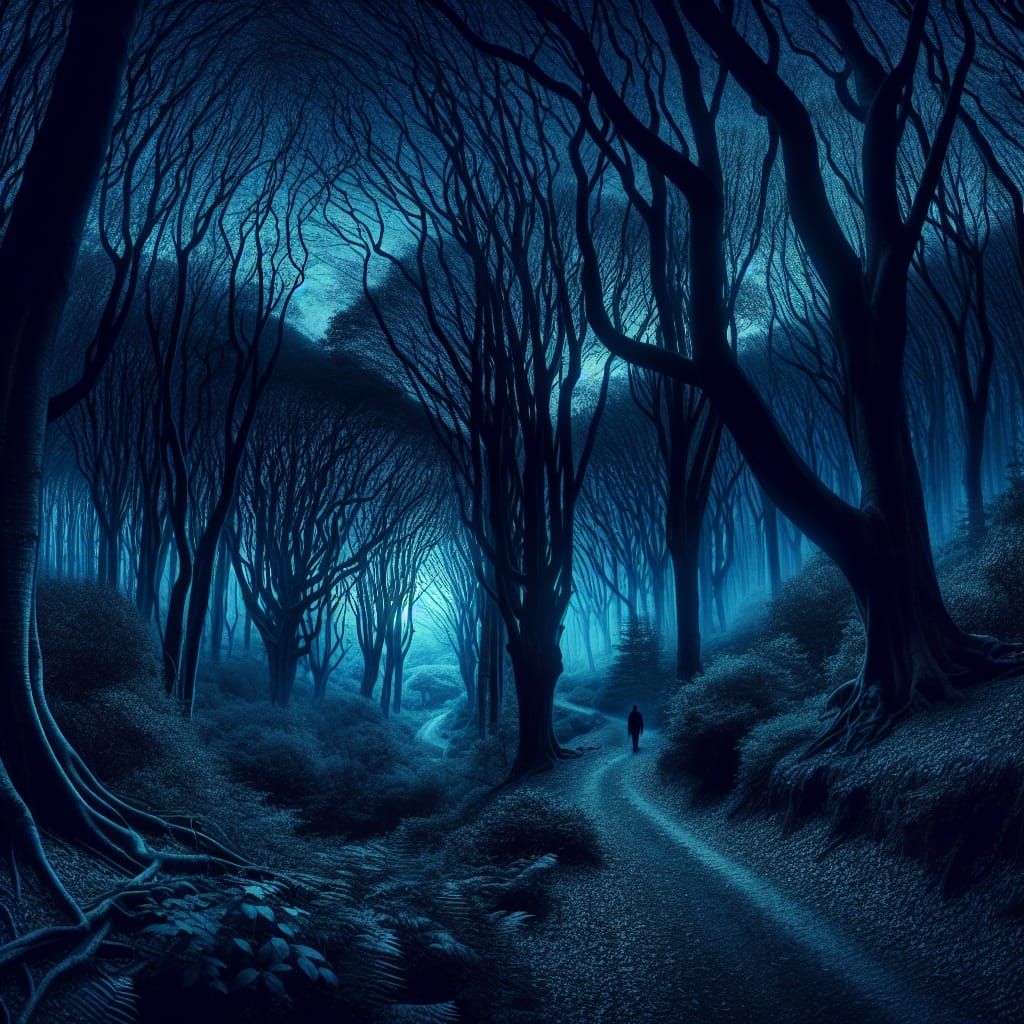 Snowy Woods at Twilight: A Winter Landscape