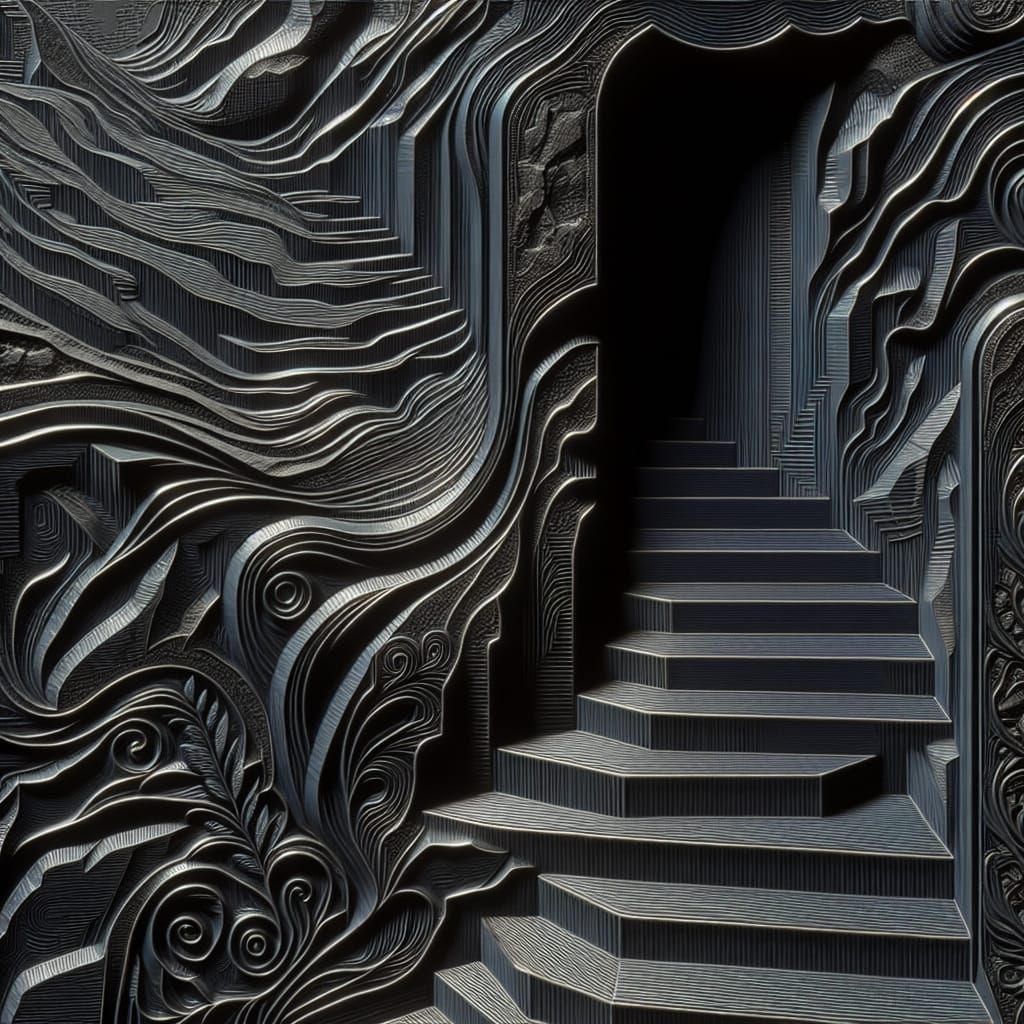 Embossed Deepshadowart Organic Stairway to Nowhere I Can't S...